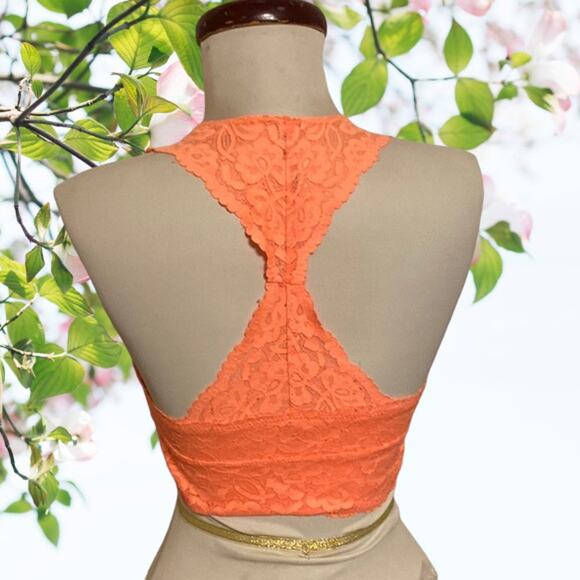 NWT - Free People Intimately Lace Bralette Orange Small - Picture 4 of 5